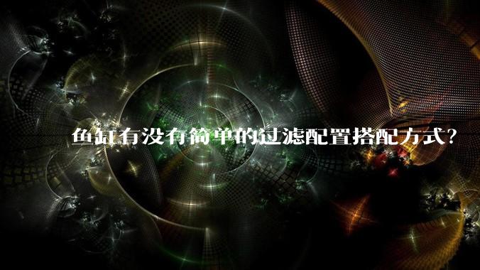 鱼缸有没有简单的过滤配置搭配方式？